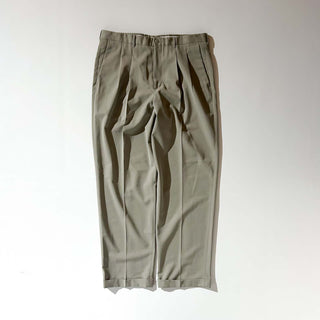 90's～00's claiborne グレージュ ２タック ワイド スラックス