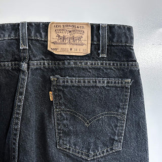 90's "made in USA" Levi's 505 先染め ブラック デニム パンツ(34×32)