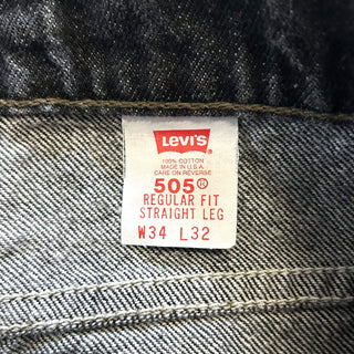 90's "made in USA" Levi's 505 先染め ブラック デニム パンツ(34×32)