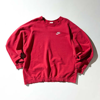 90's "made in USA" NIKE "極太アーム" ボロ ワンポイント スウッシュ スウェット シャツ