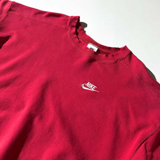 90's "made in USA" NIKE "極太アーム" ボロ ワンポイント スウッシュ スウェット シャツ
