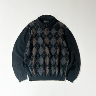 00's craft & Barrow アーガイル ニットポロ セーター