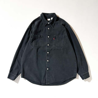 00's Levi's QUALITY CLOTHING ブラックデニム L/Sシャツ(ブラック)