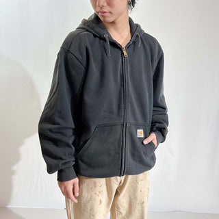 Carhartt "rain defender" ブラック フェード フルジップ スウェット パーカ