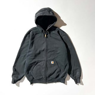Carhartt "rain defender" ブラック フェード フルジップ スウェット パーカ