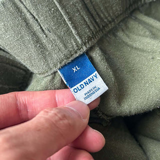 00's OLD NAVY リネン×レーヨン ワイド イージー パンツ (オリーブ)