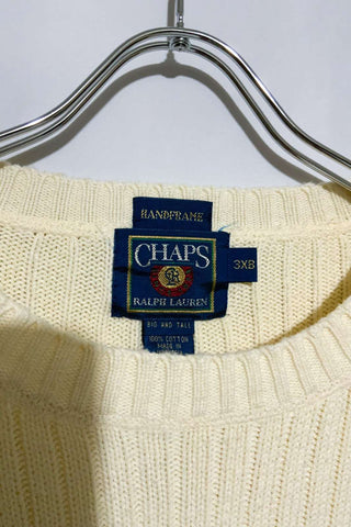 80's CHAPS ホワイト ニットセーター