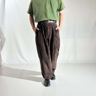 90's～00's Structure ブラウン 2タック コーデュロイ パンツ