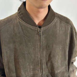 90's～00's North Crest キルティング レザー ブルゾン ジャケット