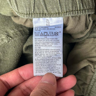 00's OLD NAVY リネン×レーヨン ワイド イージー パンツ (オリーブ)