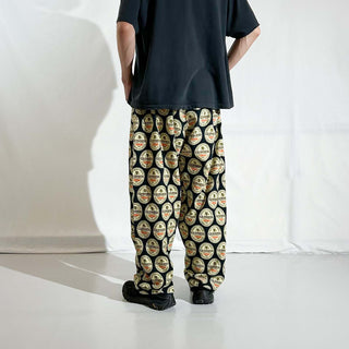 00's Guinness 総柄 ドローコード ワイド パジャマ パンツ