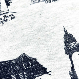 80's～90's "made in USA" JERZEES "MICHIGAN RAG" 総柄 スウェット シャツ