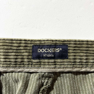 90's DOCKERS オリーブ 2タック コーデュロイ パンツ