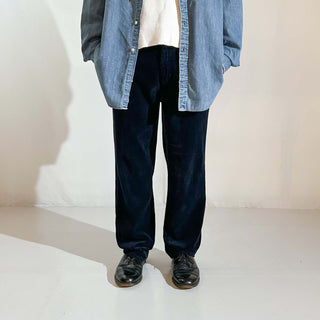 90's～ OLD RALPH LAUREN "PRESTON PANT" ダークネイビー コーデュロイ パンツ