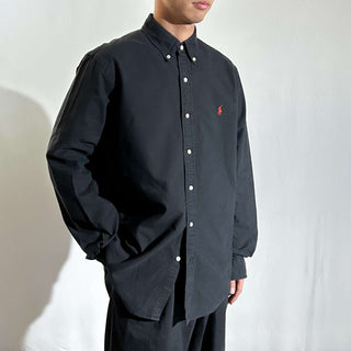00's RALPH LAUREN "classic fit" ブラック ボタンダウン L/Sシャツ