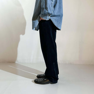90's～ OLD RALPH LAUREN "PRESTON PANT" ダークネイビー コーデュロイ パンツ