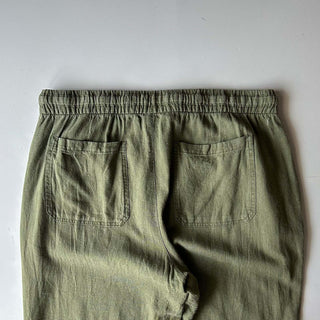 00's OLD NAVY リネン×レーヨン ワイド イージー パンツ (オリーブ)