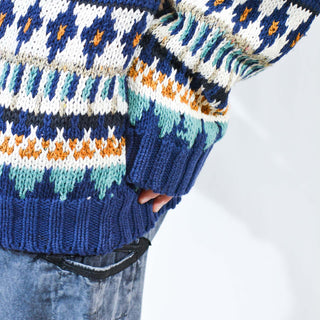 80's～ ETCHINGS 総柄 デザイン ニット