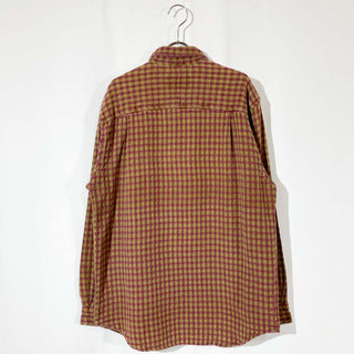 90's～ THE TERRITORY AHEAD チェック パープル L/Sシャツ