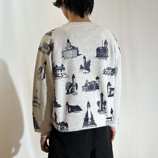80's～90's "made in USA" JERZEES "MICHIGAN RAG" 総柄 スウェット シャツ