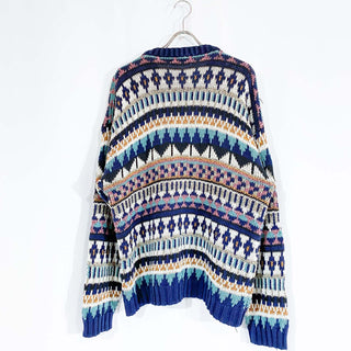 80's～ ETCHINGS 総柄 デザイン ニット