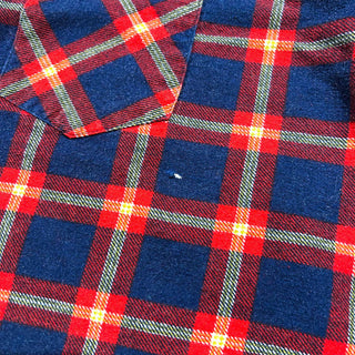 90's Dickies レッド×ネイビー チェック L/Sネルシャツ
