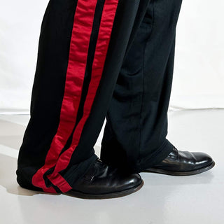 00's "made in USA" NIKE ブラック×レッド ドローコード ワイド トラック パンツ