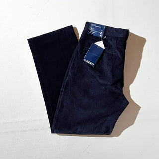 90's～ "deadstock" LANDS' END ２タック コーデュロイ パンツ (NAVY 32×30)