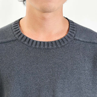 00's LANDS' END 無地 ドリフター ニット セーター (ダークグレー)