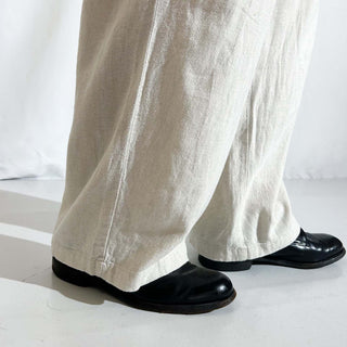 00's OLD NAVY リネン×レーヨン ドローコード イージー パンツ(ベージュ)