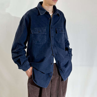 90's "made in USA" L.L.Bean シャモア L/Sシャツ(ネイビー)