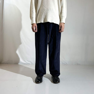 90's～ "deadstock" LANDS' END ２タック コーデュロイ パンツ (NAVY 32×30)