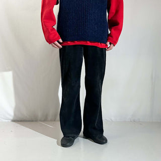 80's～ Wrangler ブラック コーデュロイ ワイド フレア パンツ
