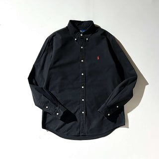 00's RALPH LAUREN "classic fit" ブラック ボタンダウン L/Sシャツ