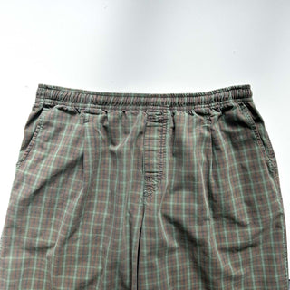 00's Quiksilver ドローコード チェック ワイド ショーツ