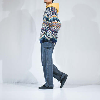 80's～ ETCHINGS 総柄 デザイン ニット