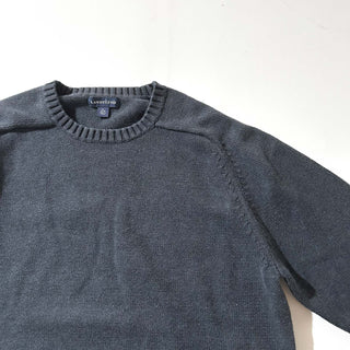 00's LANDS' END 無地 ドリフター ニット セーター (ダークグレー)