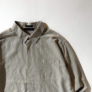 90's～00's レーヨン×ポリエステル チェック "比翼ボタンダウン" L/Sシャツ