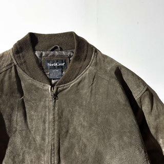 90's～00's North Crest キルティング レザー ブルゾン ジャケット