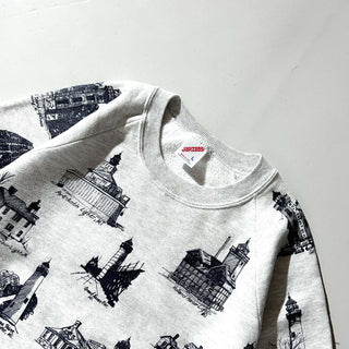 80's～90's "made in USA" JERZEES "MICHIGAN RAG" 総柄 スウェット シャツ