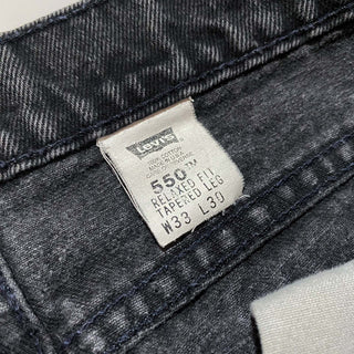 90's "made in USA" LEVI'S 550 ブラック デニム パンツ (33×30)