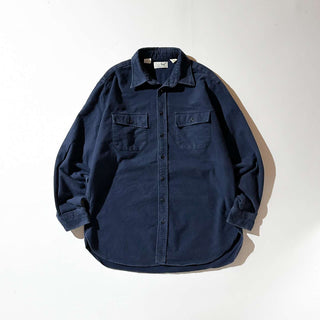 90's "made in USA" L.L.Bean シャモア L/Sシャツ(ネイビー)