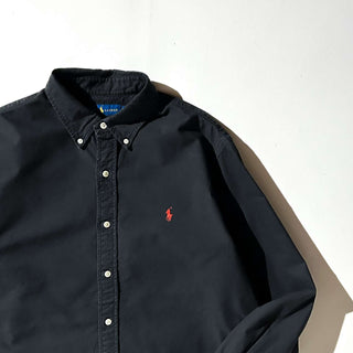 00's RALPH LAUREN "classic fit" ブラック ボタンダウン L/Sシャツ