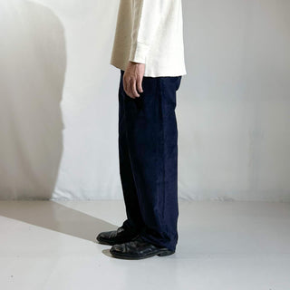 90's～ "deadstock" LANDS' END ２タック コーデュロイ パンツ (NAVY 32×30)