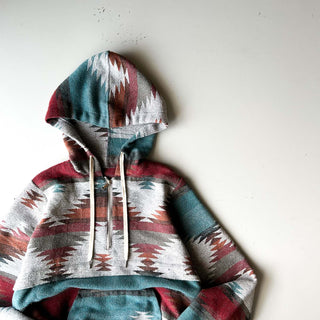 00's ネイティブ ドローコード ハーフジップ ジャガード パーカ