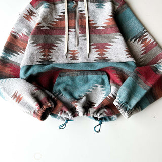 00's ネイティブ ドローコード ハーフジップ ジャガード パーカ