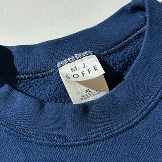 90's "made in USA" M.J.SOFFE "NAVY" プリント スウェット シャツ