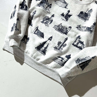 80's～90's "made in USA" JERZEES "MICHIGAN RAG" 総柄 スウェット シャツ