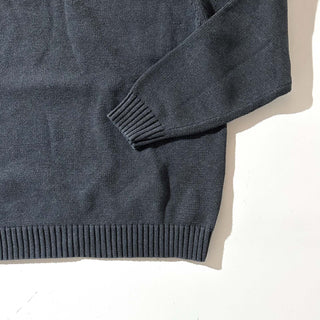 00's LANDS' END 無地 ドリフター ニット セーター (ダークグレー)