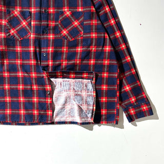 90's Dickies レッド×ネイビー チェック L/Sネルシャツ